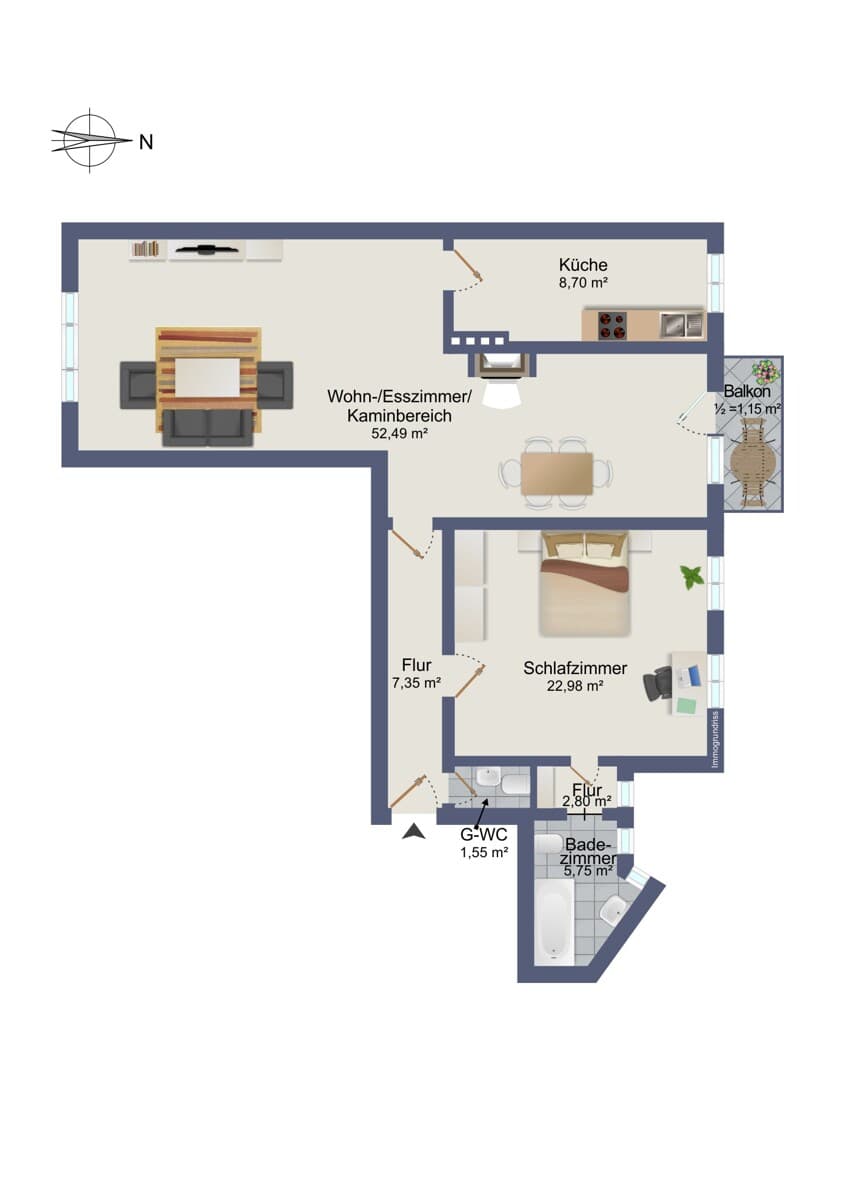 Grundriss der Immobilie TOP Lage in Harvestehude! Altbauwohnung im 1.OG mit Aufzug